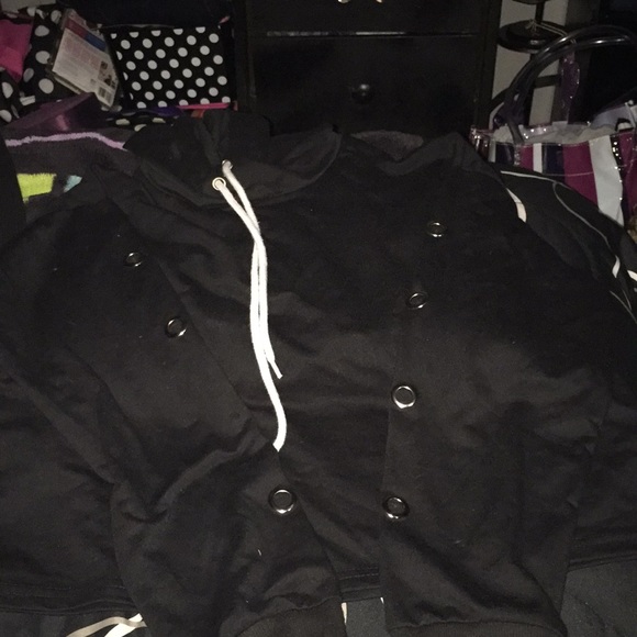 coco Limon Tops - Black cropped hoodie